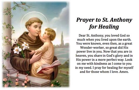 prayer to saint anthony for healing.